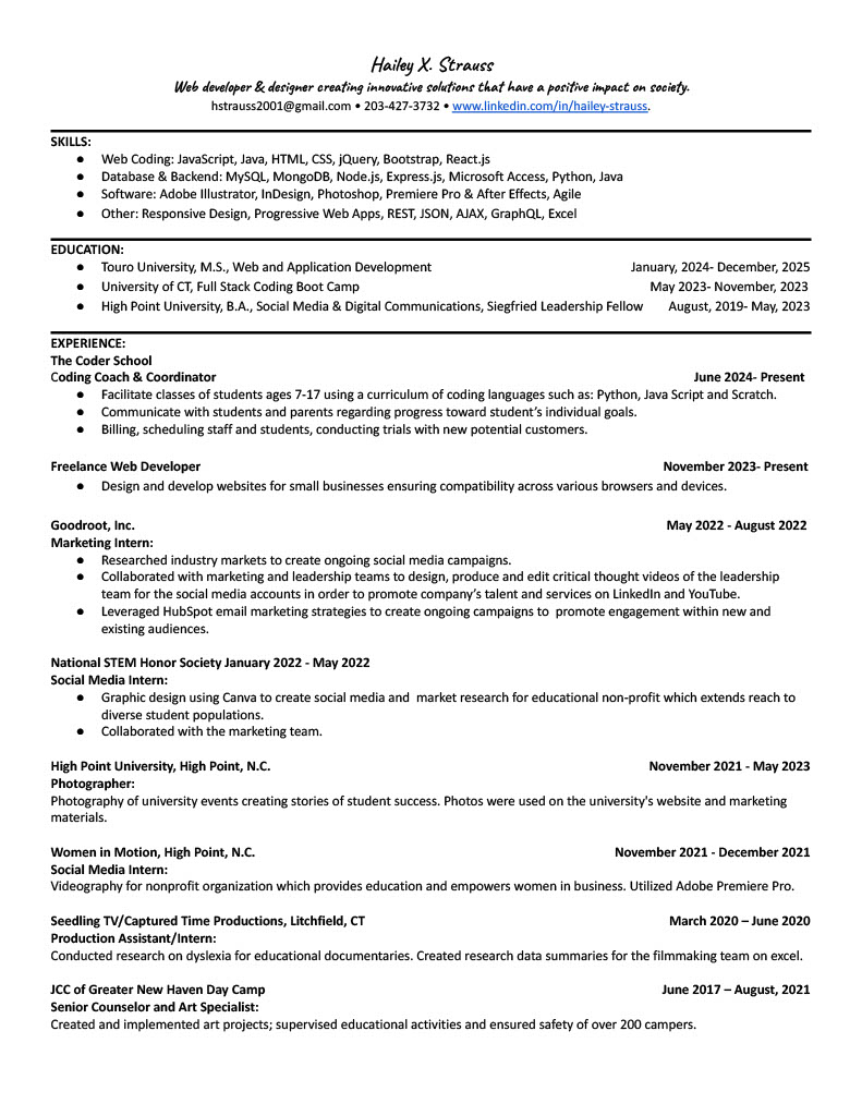 Hailey's Resume